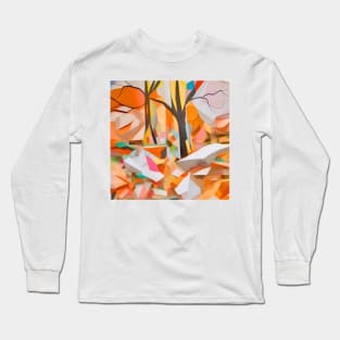 Abstract Stonescape with Trees Long Sleeve T-Shirt